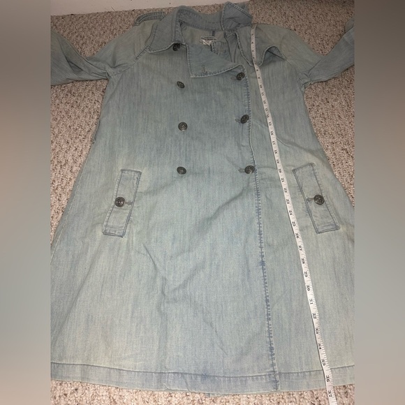 Vintage Ralph Lauren Denim Blue Trench Coat size L - Picture 5 of 7